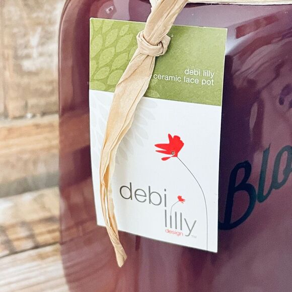 NWT Burgundy Bloom Extra Large Fresh Ceramic Mason Jar Decor utensil Holder - Picture 2 of 12